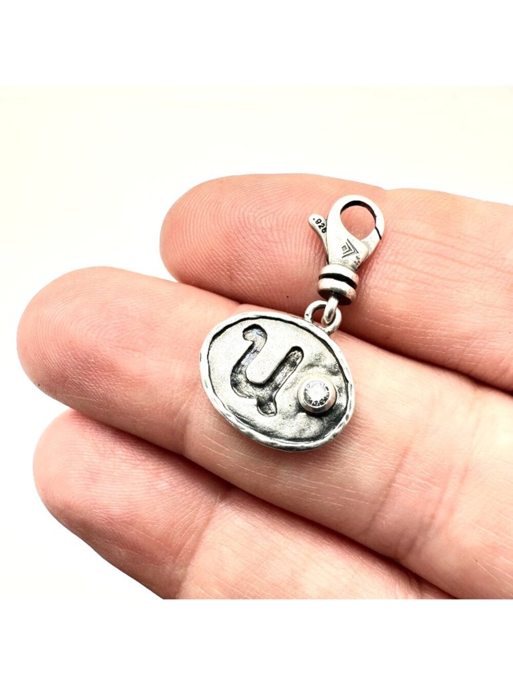 Silpada Womens Charm Sterling Silver Crystal Initial "U" 4Bracelet Necklace Gift